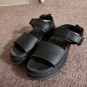 Dr. Martens Black Leather Sandals